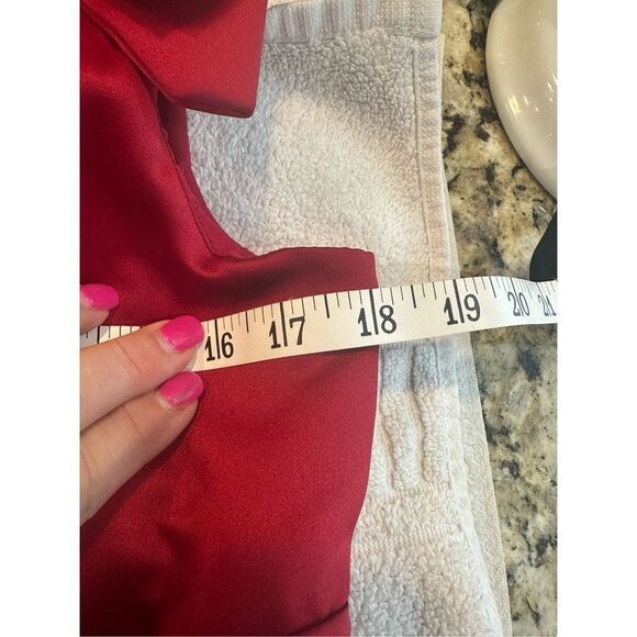 David’s Bridal red one shoulder mini formal dress size 10 - Picture 8 of 9